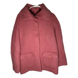 Talbots Women’s Pink Wool and Alpaca Blend Coat, Size XS, Pre-owned